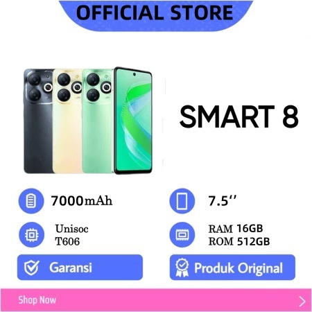 [2025 NEW]INFINIX SMART8 4G/5G RAM 16GB+ROM 512GB 7.5 inch 6800mAh 32MP+68MP Dual sim dual standby N