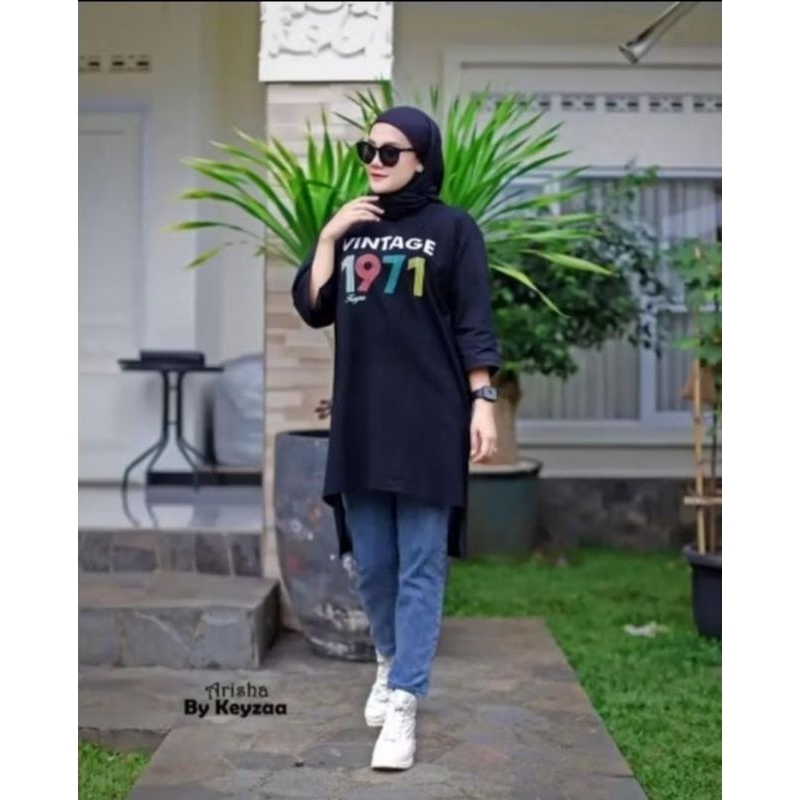 ATASAN OVERSIZE VINTAGE // ATASAN KAOS SEMI TUNIK ONLY ORIGINAL JEVANNI