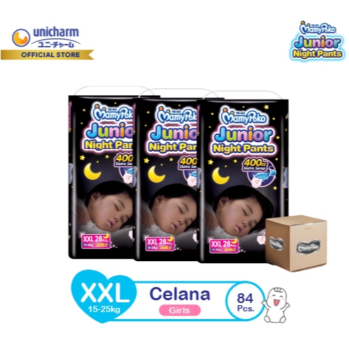 MamyPoko Junior Night Pants - XXL 28 - Girls - Popok Celana - 3 Packs