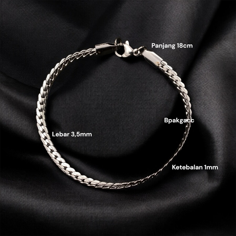 Gelang rantai sisik naga titanium anti karat - Gelang rantai Wanita – Gelang titanium kecil