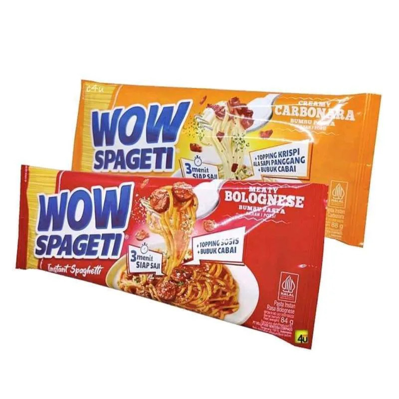 

Wow Spageti Creamy Carbonara Meaty Bolognese 84 Gr