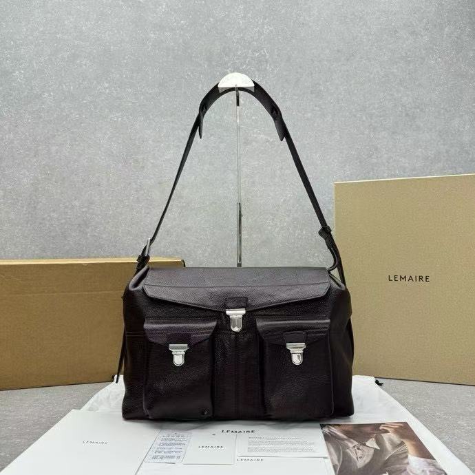 Lemaire Gear Series Handheld Shoulder Bag Large Eggplant Color 8805