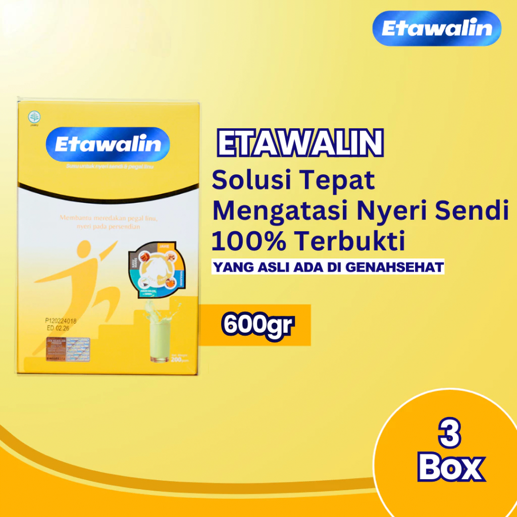 

Paket 3 Box Etawalin – Tingkatkan Kepadatan Tulang Sendi Atasi Nyeri Sendi Asam Urat Rematik