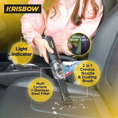 Krisbow 65 Watt Vacuum Cleaner Cordless Portable Dry / Penghisap Penyedot Debu Kering Mini