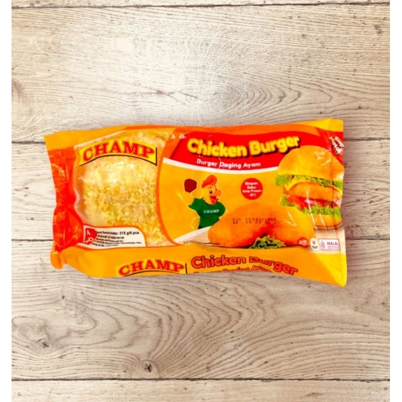 

Champ Burger Ayam 315gr isi 6pcs