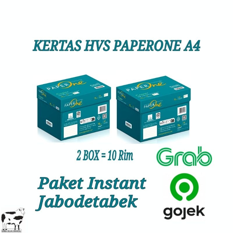

Kertas HVS A4 75 gram 2 Box (Paperone Instant)