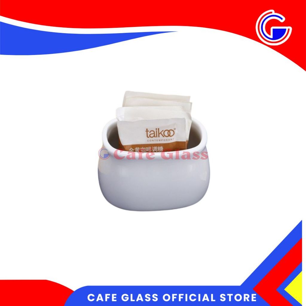 TEMPAT GULA KERAMIK SANGO / TEMPAT SASETAN GULA KOPI CREAMER HOTEL RESTO / WADAH GULA MINI E-478 / D