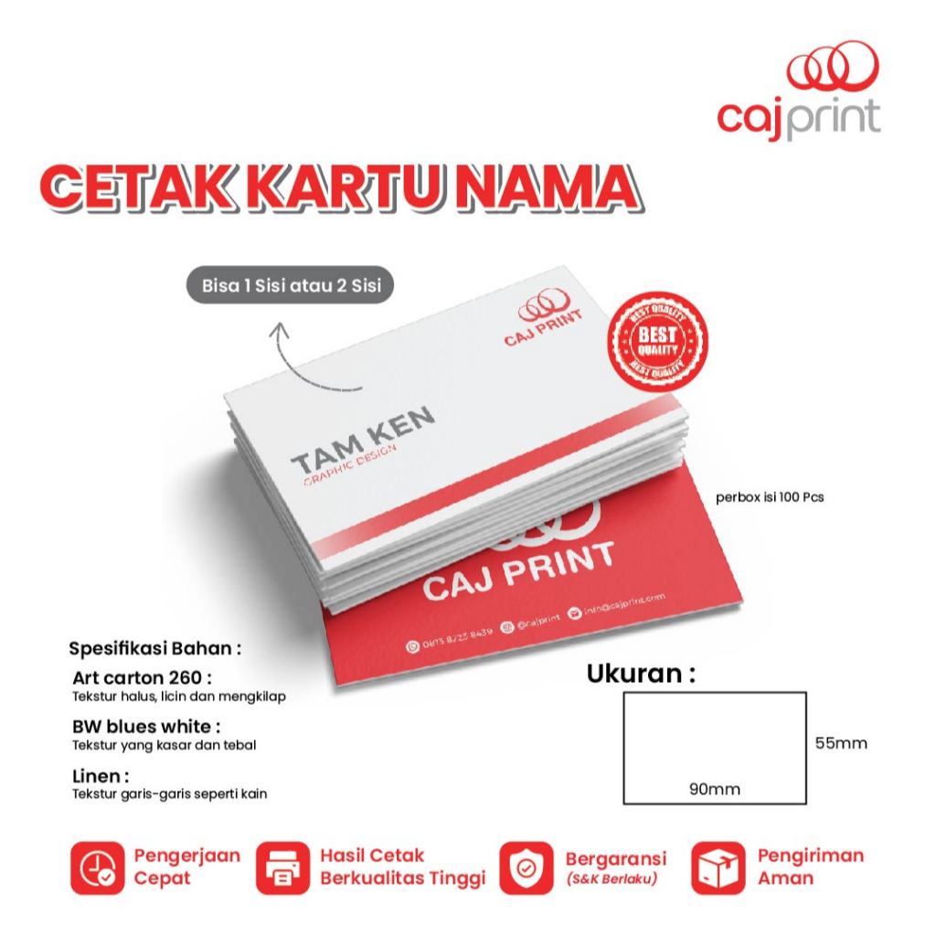 

Cetak Thankyou Card Kartu Ucapan Kartu Nama 1 Box isi 100PCS