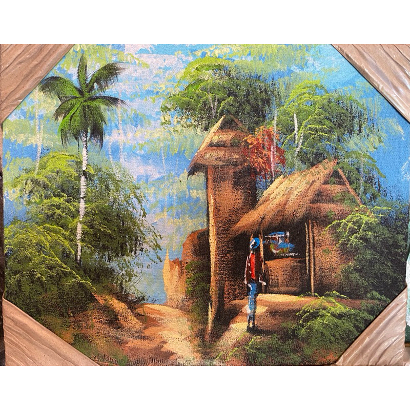 Jual Lukisan Desa Bali, Lukisan Canvas, Lukisan Buatan tangan