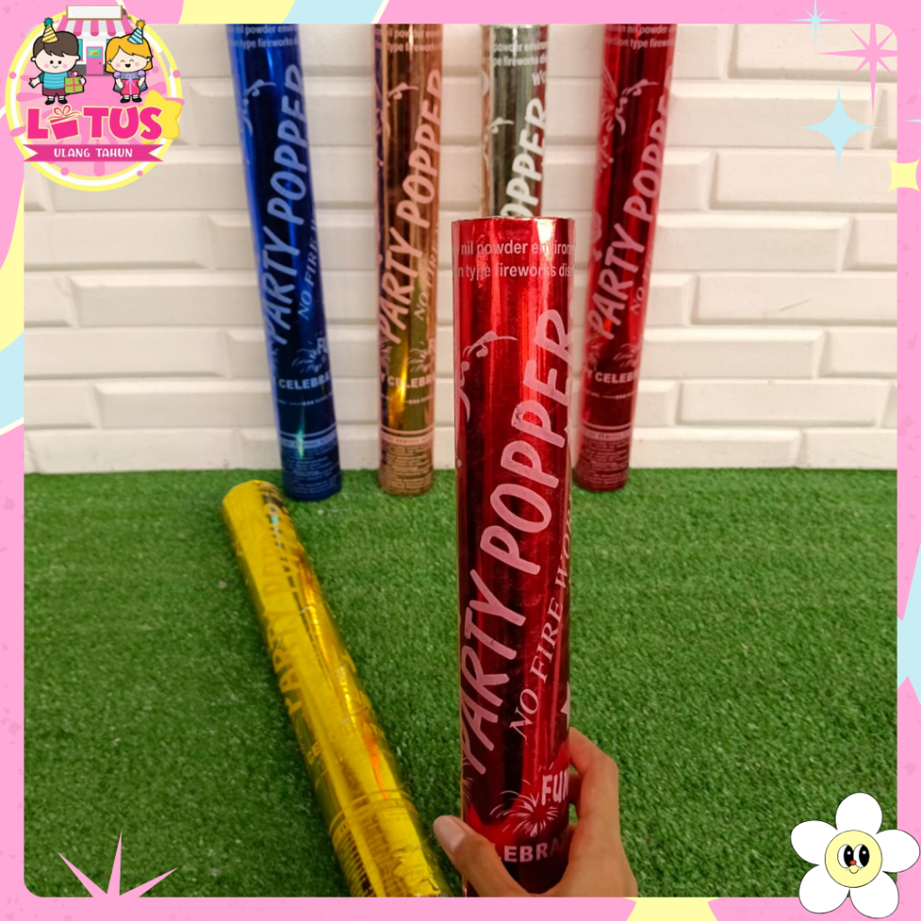 CONFETTI/CONFETTY/POPPER PARTY 40 CM KHUSUS AREA SURABAYA DAN SEKITARNYA