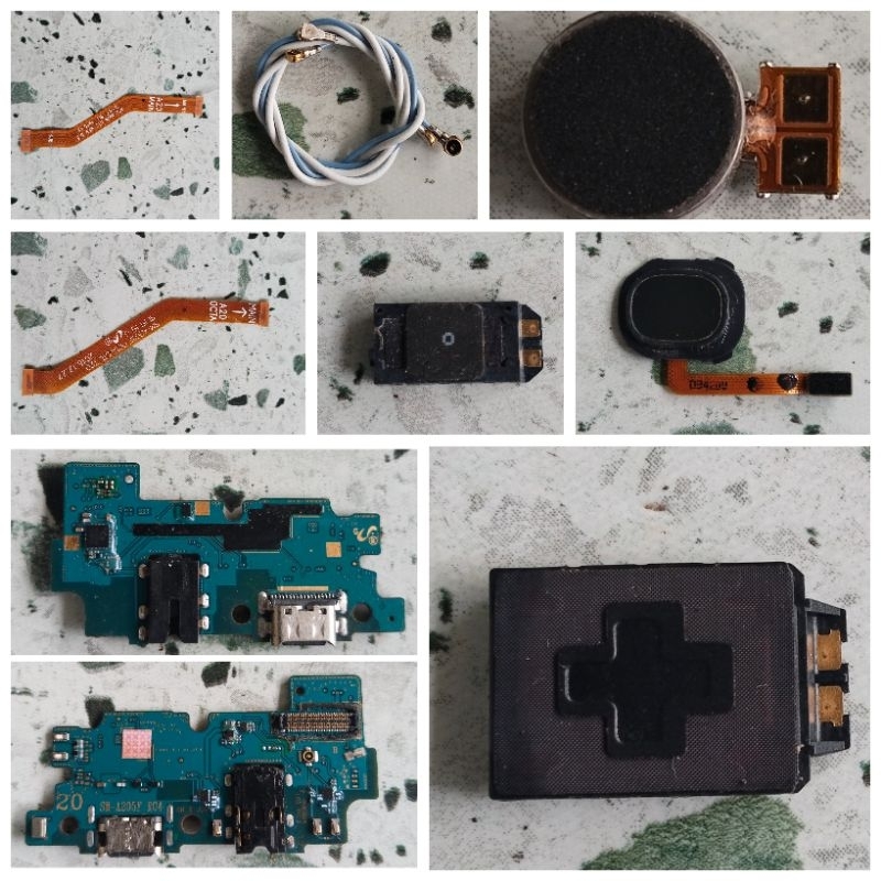 Samsung A20 A205 Bahan Kanibalan, Mesin Mati Total Matot, Konektor Cas HF, Antena, Flex UI MB, Frame