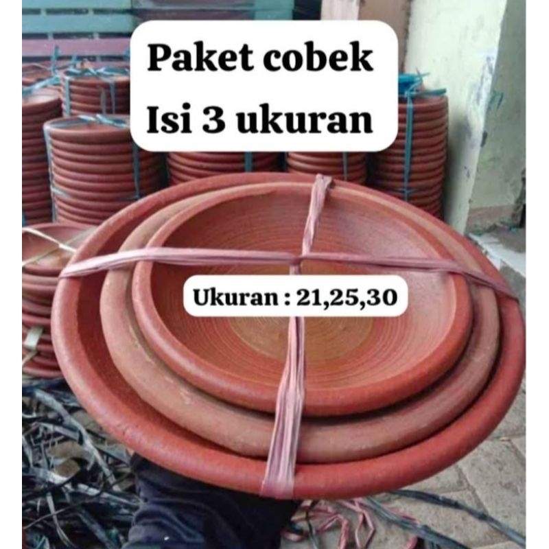 Paket Cobek  Tanah liat Dapat 3 Pcs Ukuran.Kecil,Tanggung,Besar 17,20,25