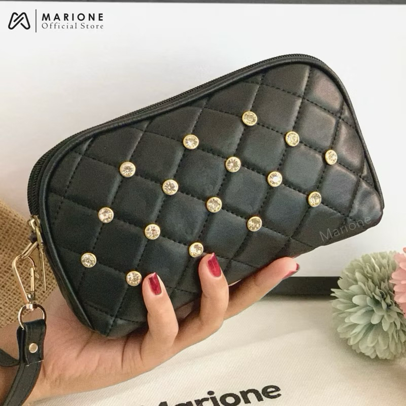MARIONE - DIAMOND Dompet Hp 2 RES Dompet Kerang Oval Tempat Hp Tempat Uang Dompet Hp Bahan Bordir Ha
