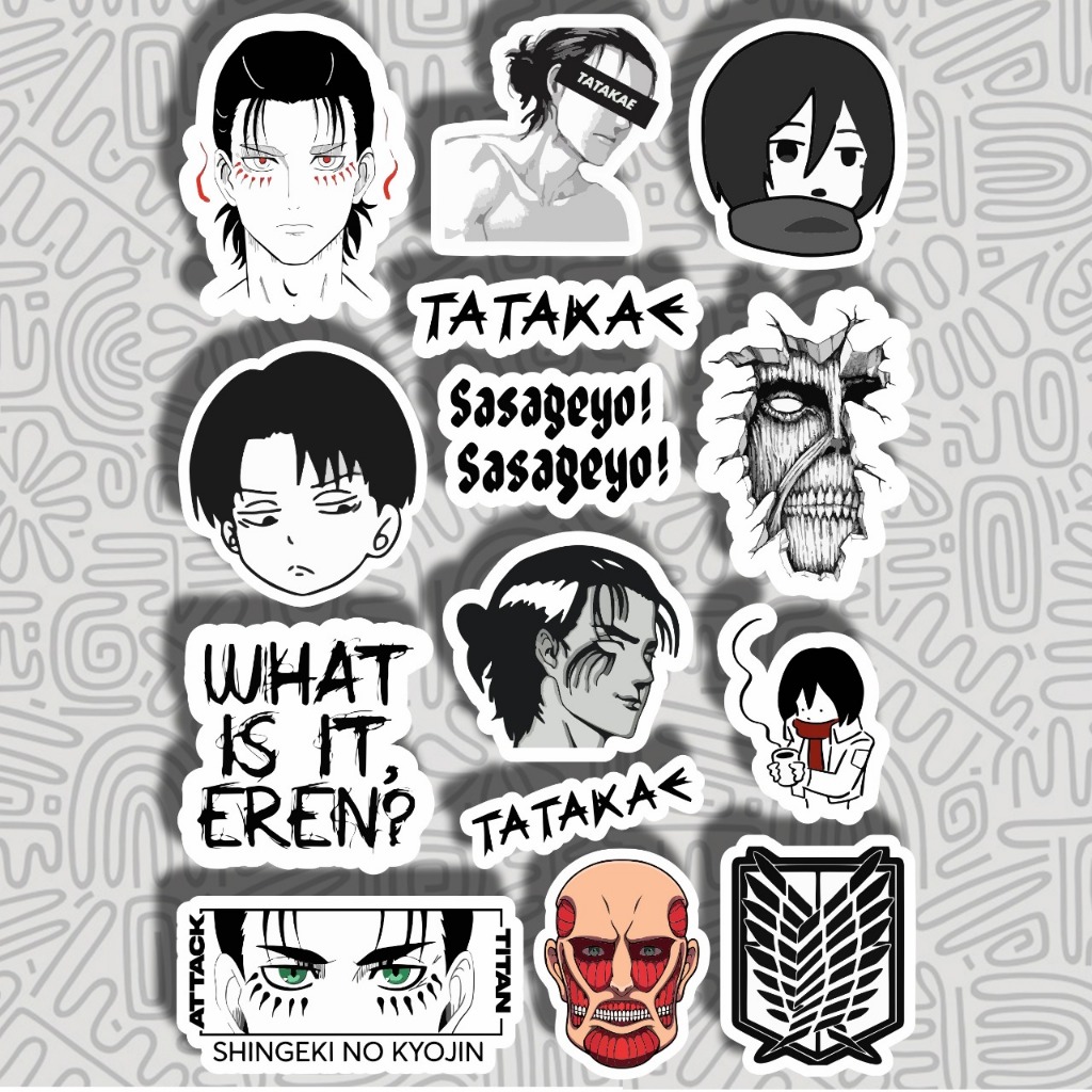 

Sticker Attack on titan || stiker anime levi eren mikasa