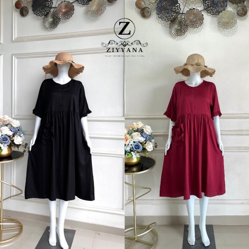 daster polos jumbo lalisa dress rayon twill premium | daster busui polos adem nyaman lembut simpel e