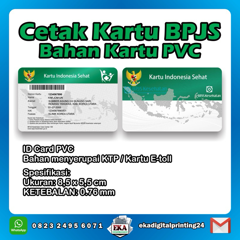 

Cetak kartu BPJS Bahan kartu PVC / CETAK KARTU NPWP / KARTU IDENTITAS / KARTU PVC