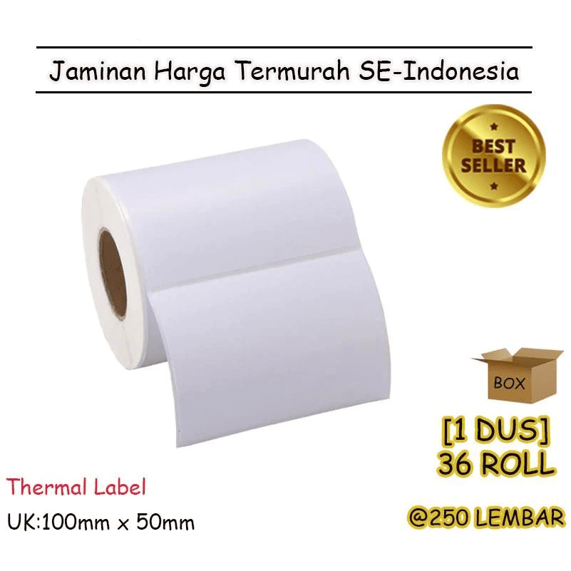 

LABEL THERMAL BARCODE 100x50 mm (250 Pcs) - BOX