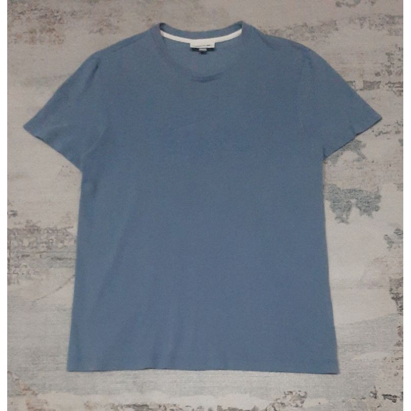 kaos Lacoste logo bordir blue on blue