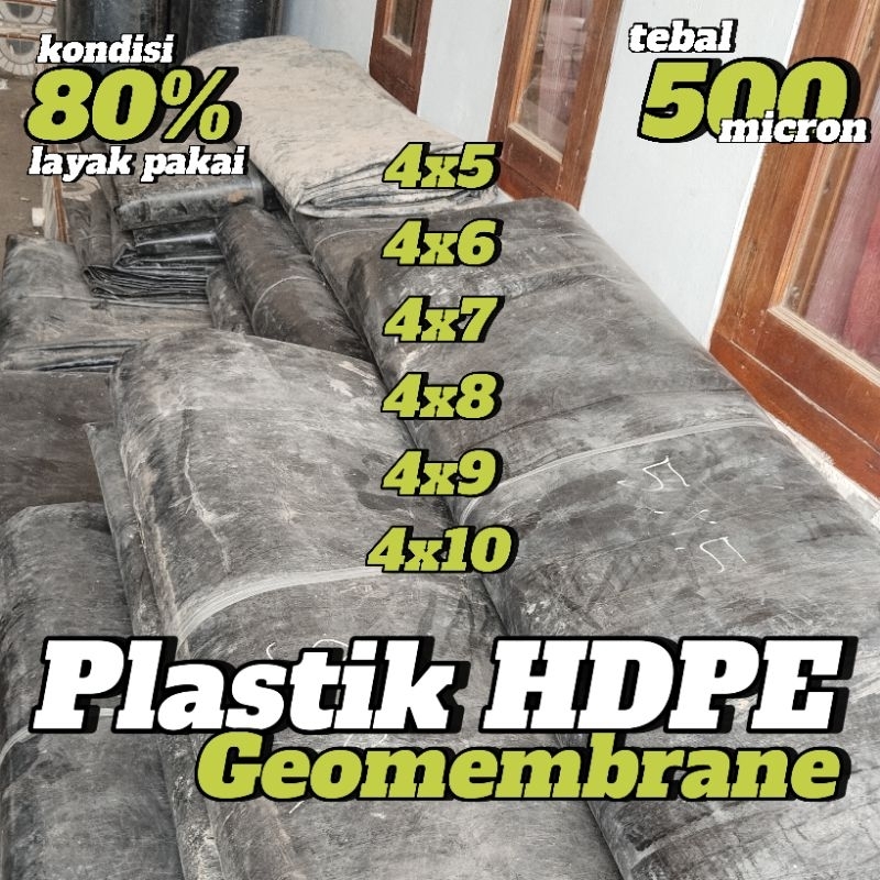 Geomembran HDPE lebar 4Mx10M tebal 500micron(bekas layak pakai)