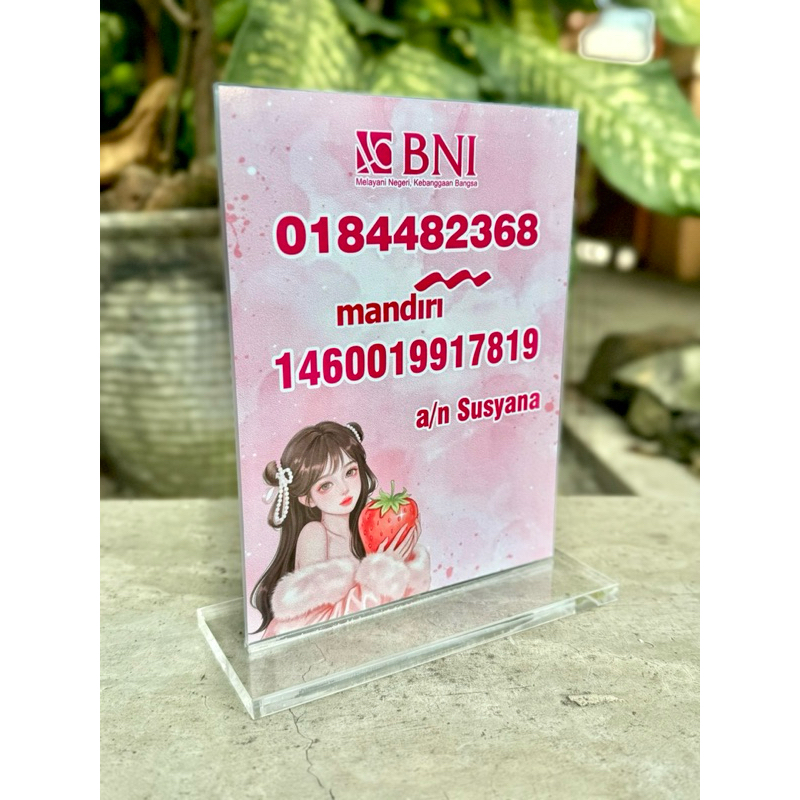 

(BISA COD) AKRILIK MEJA 15x20cm BAHAN TEBAL BISA REQUEST REKENING DAN GAMBAR