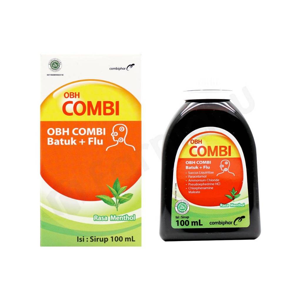 OBH Combi Batuk Flu Plus Menthol & Jahe / Obat Batuk Pilek Flu Demam Dewasa