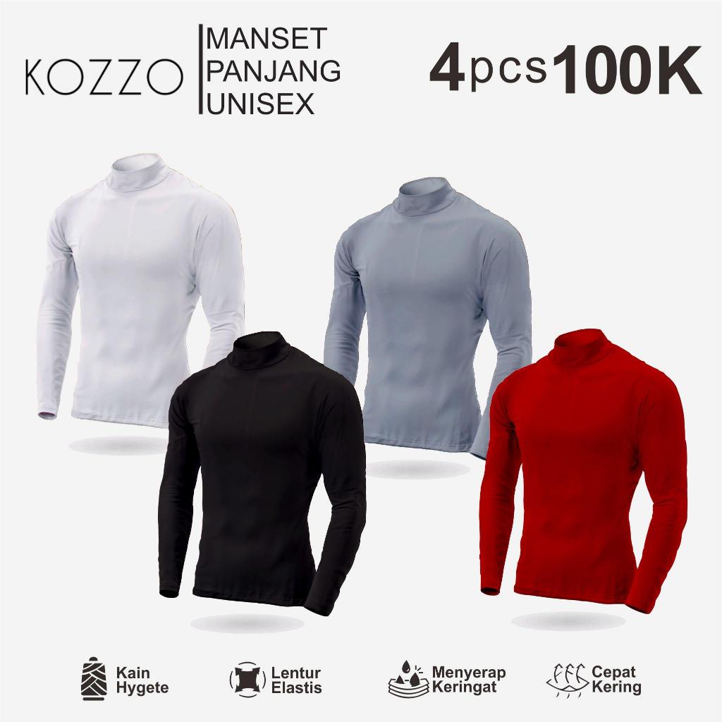 4 pcs Kaos Manset Olahraga Lengan Panjang Baselayer kozzo Tanpa Lubang Jempol