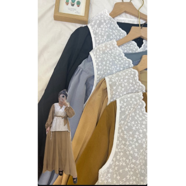 GAMIS SET VEST WANITA BY YUNA ROMPI LEPAS LD 110 120 cm