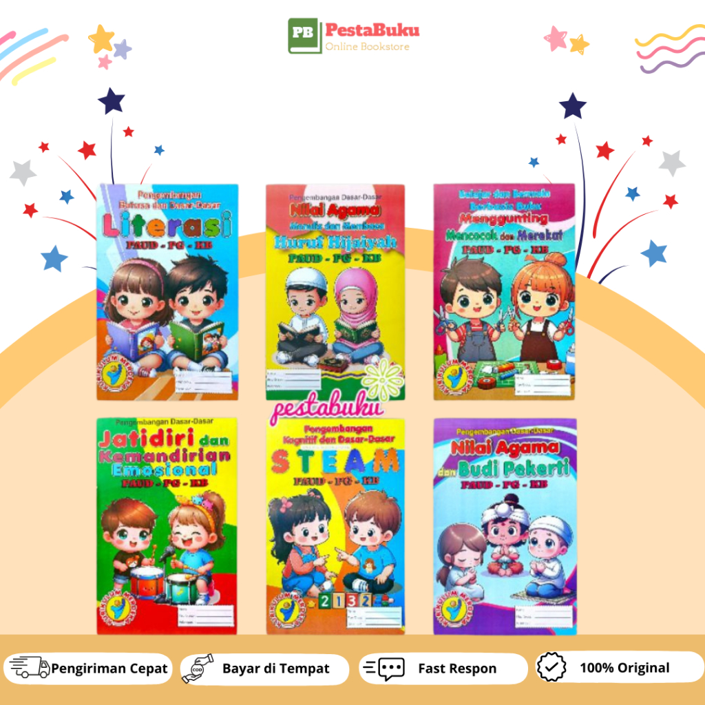 Buku Paket Ekonomi PAUD - TK A - TK B (Isi 6 Buku) - Media Utama