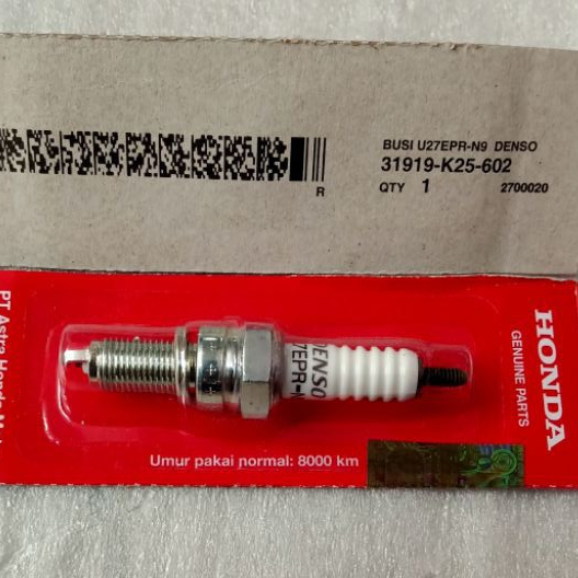 Busi Denso U27EPR - N9 HONDA Vario 125 FI Original Honda 31919 K25 602