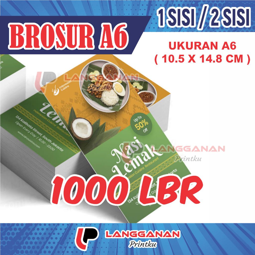 

CETAK BROSUR A6 AP 120 GSM CETAK FLYER ARTPAPER 120 GSM PROSES CEPAT FULL COLOR