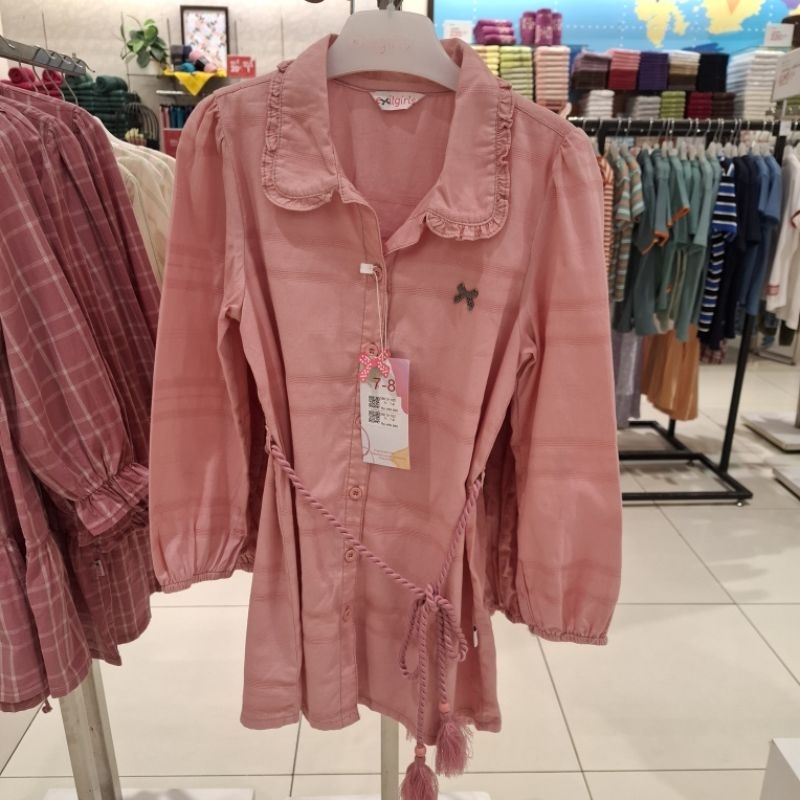 EXIT GIRLS Baju kemeja Lengan Panjang Anak Perempuan Usia 5-14 Tahun Original