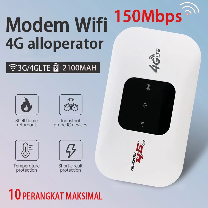 【COD】Modem Wifi Mifi 4G LTE k300 Unlock All Operator 150Mbps Router Portable Mobile WiFi Modem Semua