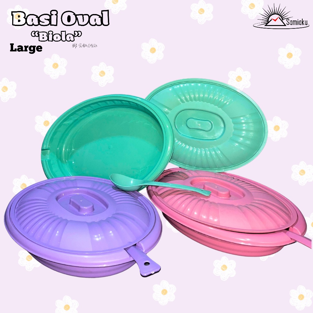 SAMIAKU- wadah sayur oval jumbo 6pcs prasmanan basi sayur oval jumbo lengkap centong biola