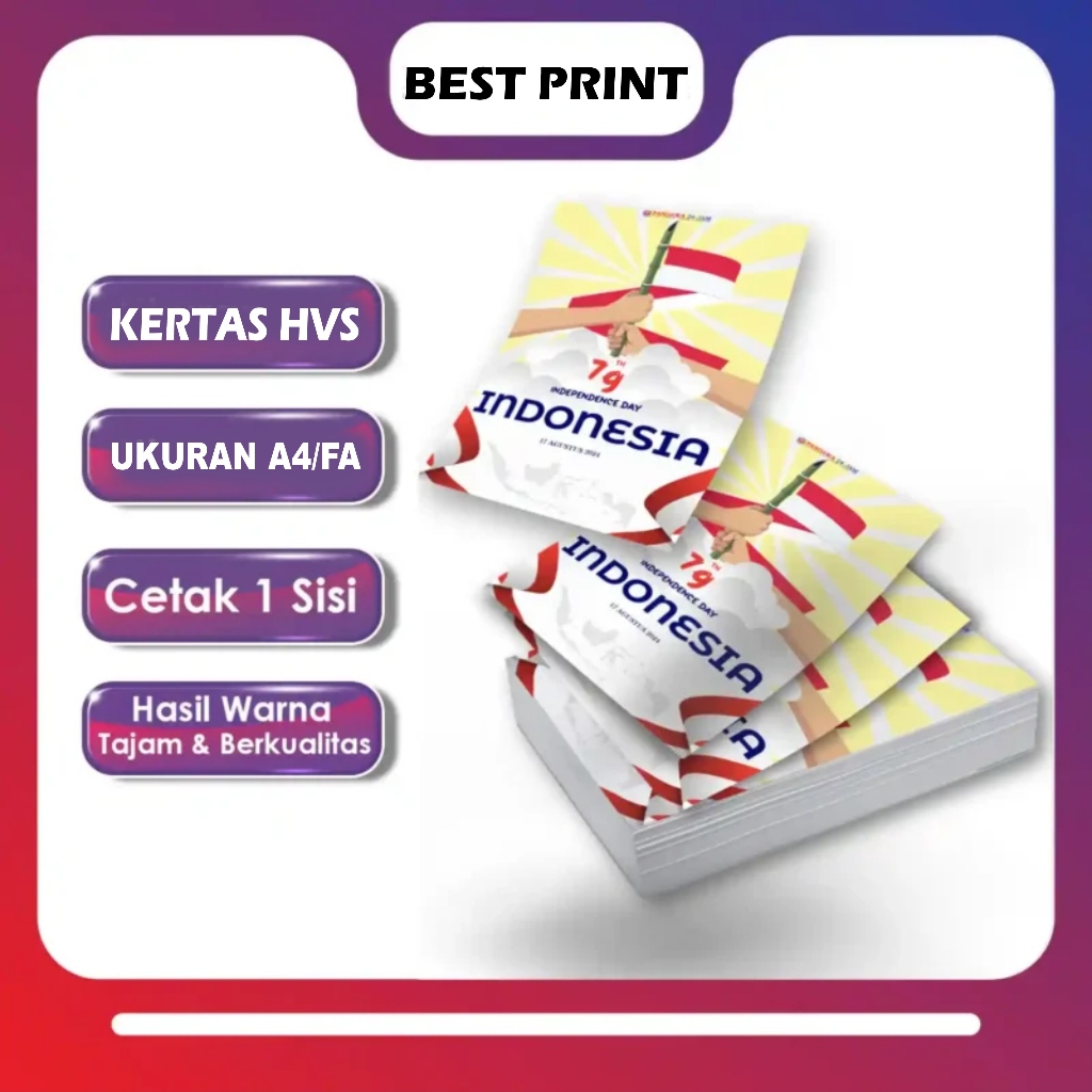 

Jasa print cetak hvs 80 gsm A4 F4
