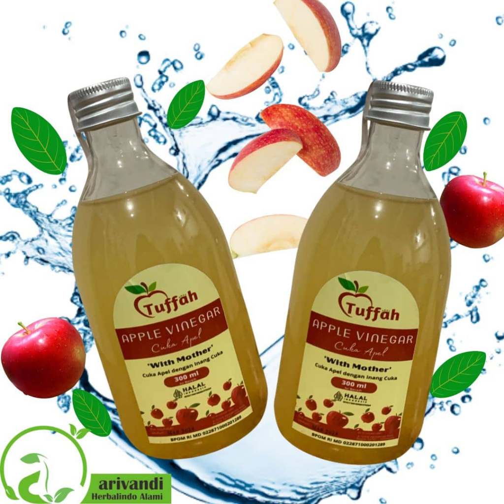 

PAKET 2 BOTOL TUFFAH CUKA APEL PREMIUM HALAL & BPOM Apple Cider Vinegar Premium With Mother
