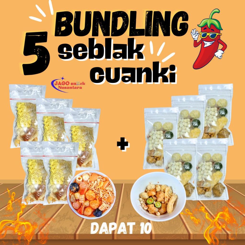 

PAKET BUNDLING 10, SEBLAK INSTAN 5PCS MIX CUANKI INSTAN 5PCS