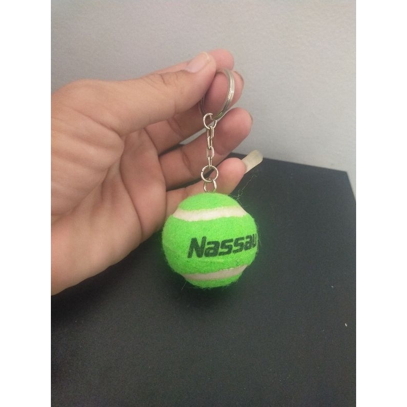 gantungan kunci bola tenis nassau warn hijau original/ key chain nassau ball
