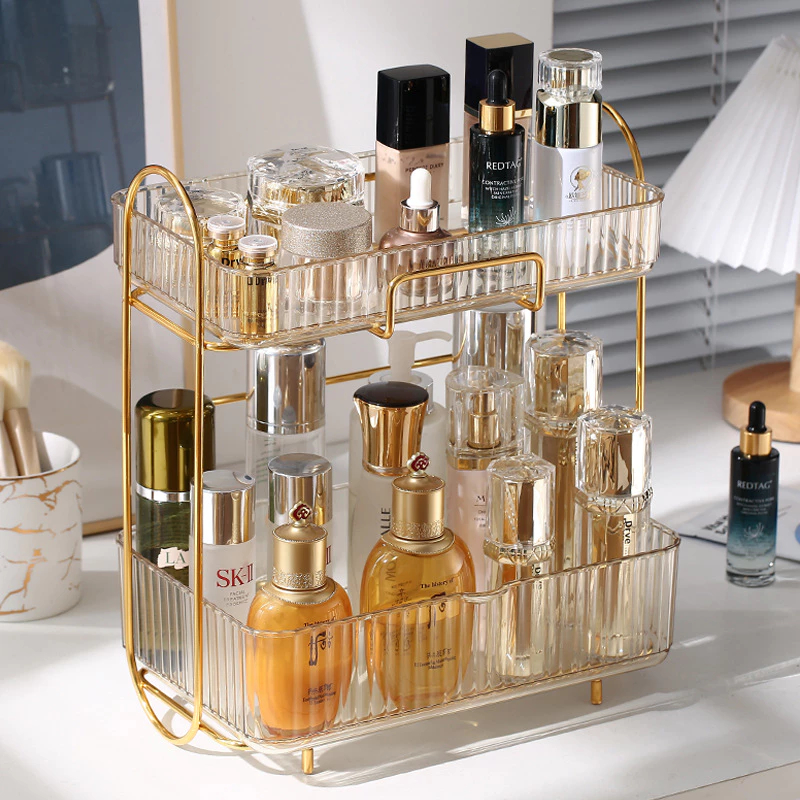 Storage / Rak Kosmetik Tingkat Mewah / Tempat Penyimpanan Kosmetik Serbaguna / Rak Kosmetik Gold Mew