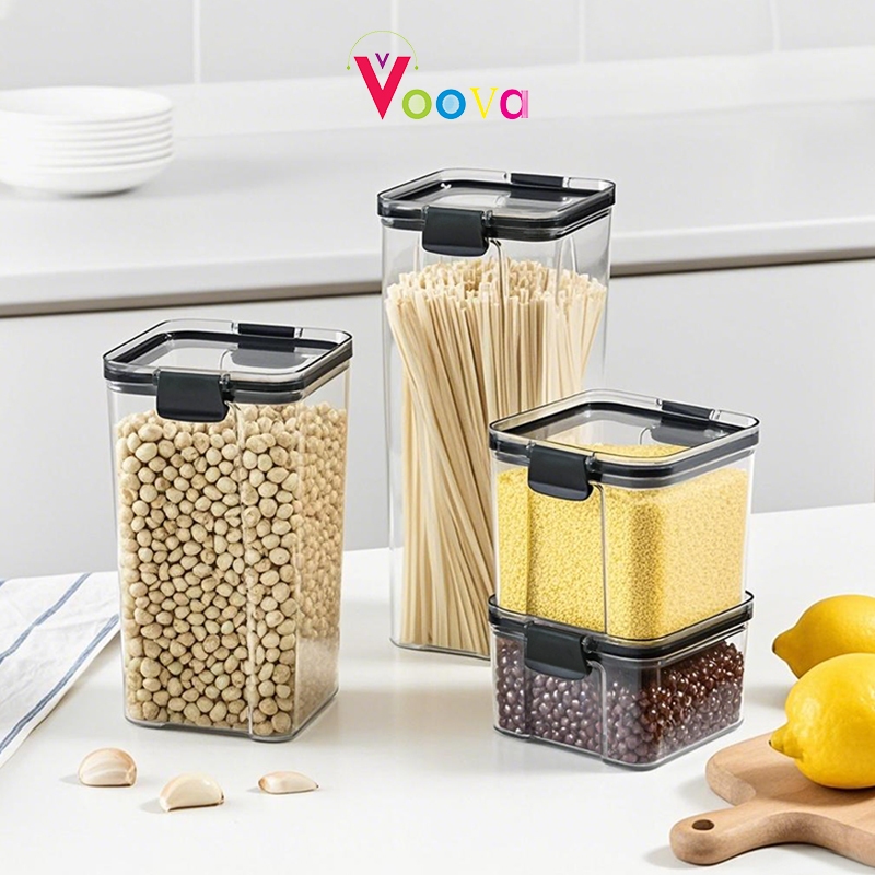 VOOVA Fullset Toples Akrilik / Toples Kedap Udara/ Toples Hari Raya Aesthetic/ BPA Free Food Grade/ 