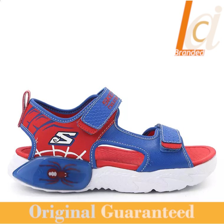 Sandal Slingback Anak Laki-laki Original Skechers Creature-Splash Spiderman - Blue/Red