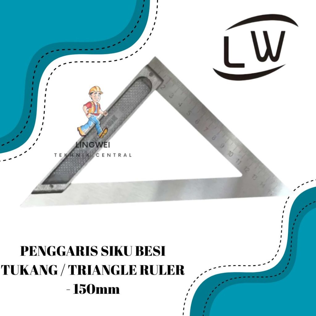 

PENGGARIS SIKU BESI TUKANG / TRIANGLE RULER - 150mm
