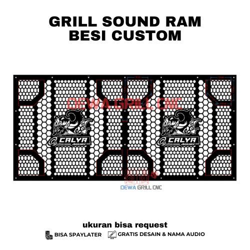 Grill Box Speaker CLA 12 inch Double Tutup Box Speaker Custom Plat Besi