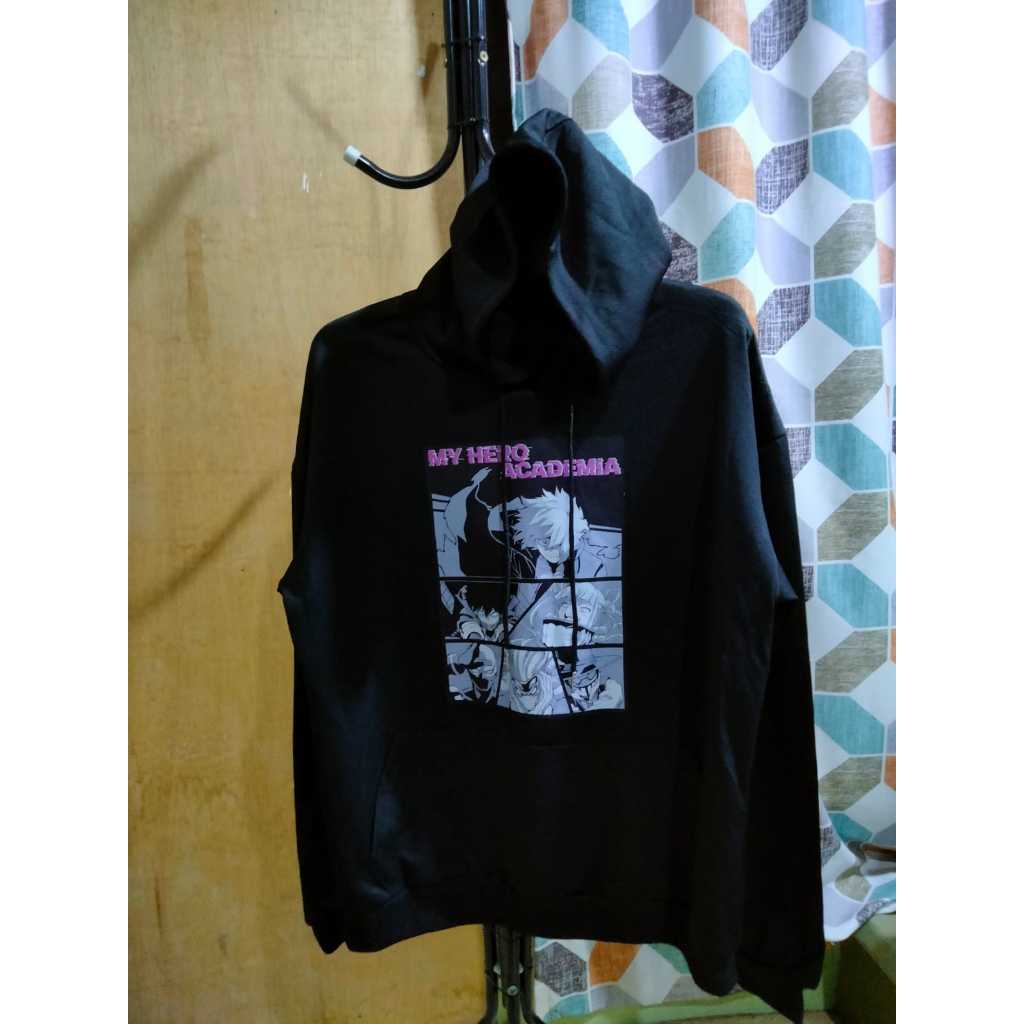 Anime-Jaket Hoodie Poliester My Hero Academy Brand Bandai Unisex Warna Hitam