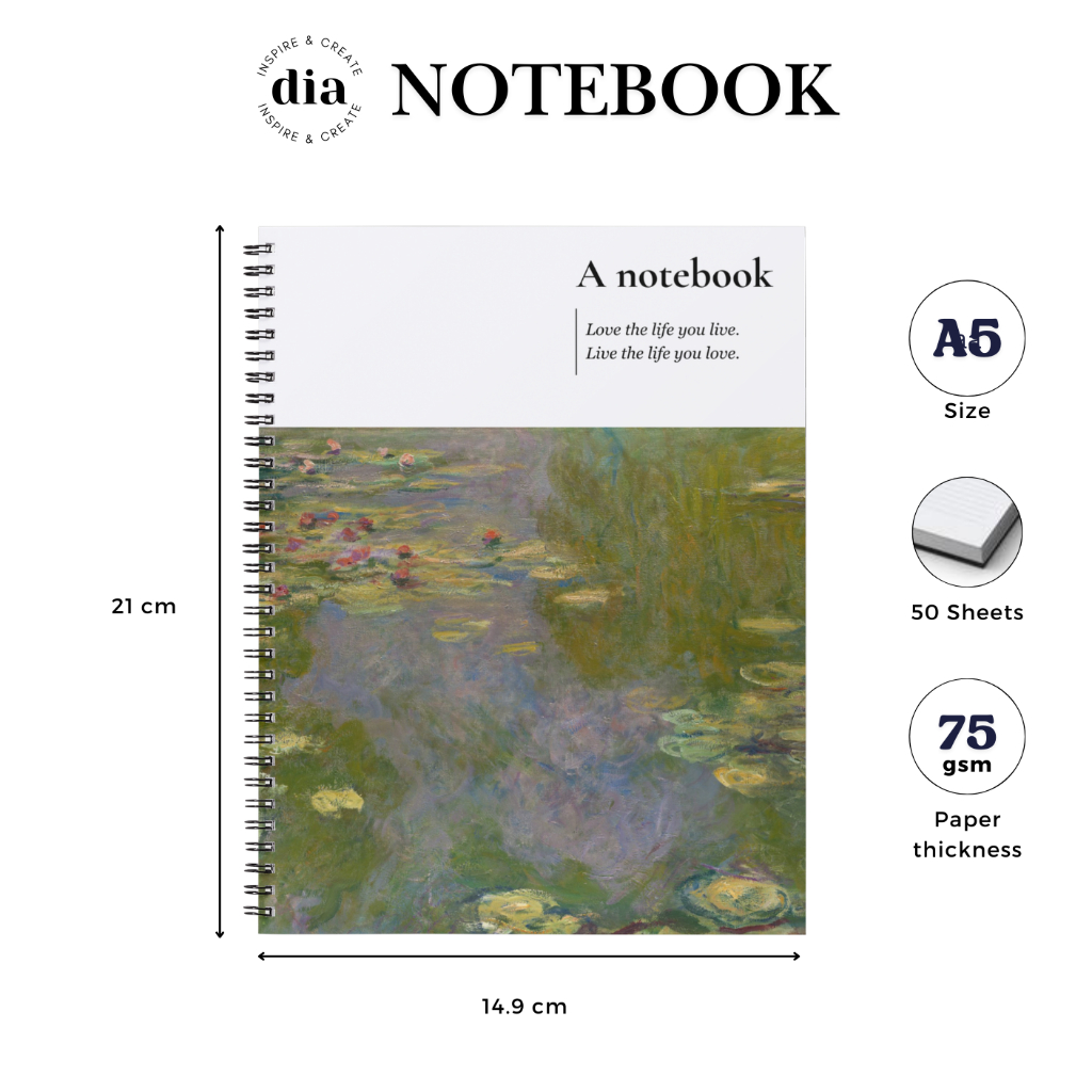 

Dia - Notebook Special Edition Monet Garden Aesthetic Buku Catatan Jurnaling Termurah, Monet 03