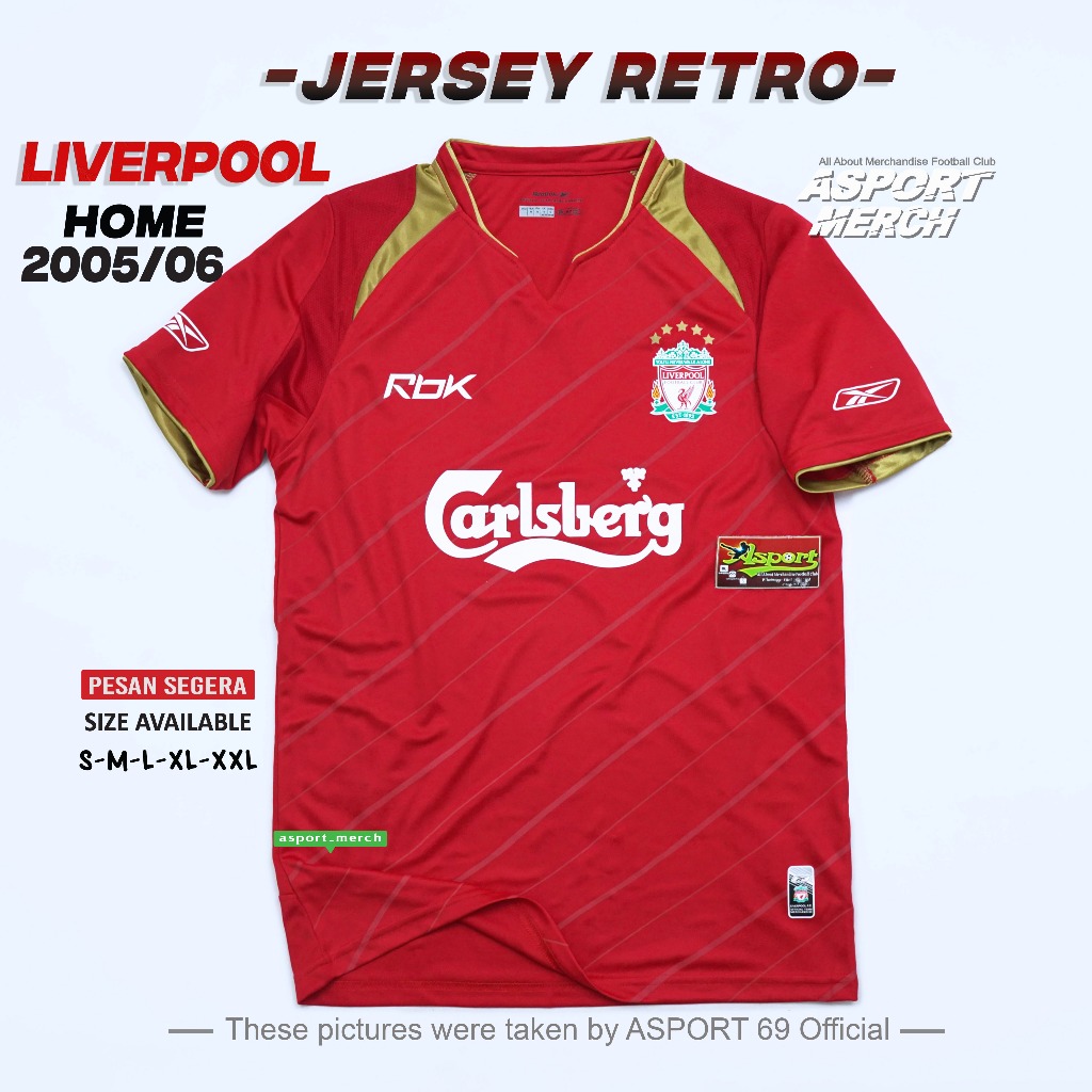 JERSEY BOLA RETRO LIVERPOOL HOME 2005 2006 JERSEY LIVERPOOL HOME 05 06