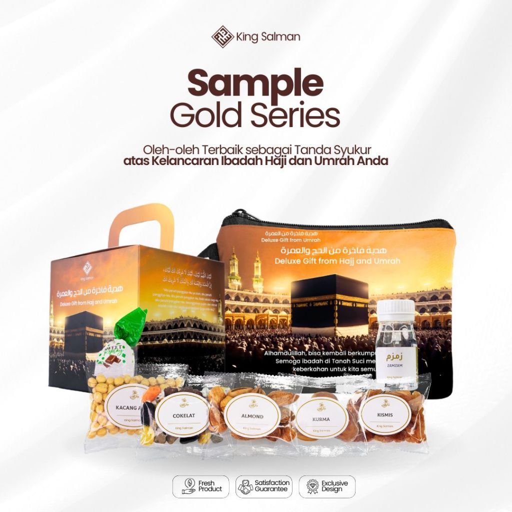 

Oleh Oleh Haji & Umrah Premium - King Salman Gift | 1 SHAFA & 1 MARWAH - GOLD Paket Sample