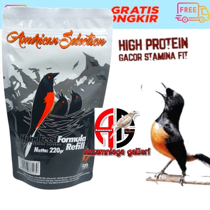 AMS AMERICAN SELECTION HAND FEED FORMULA PAKAN BURUNG MURAI PAKAN LOLOHAN BURUNG MURAI