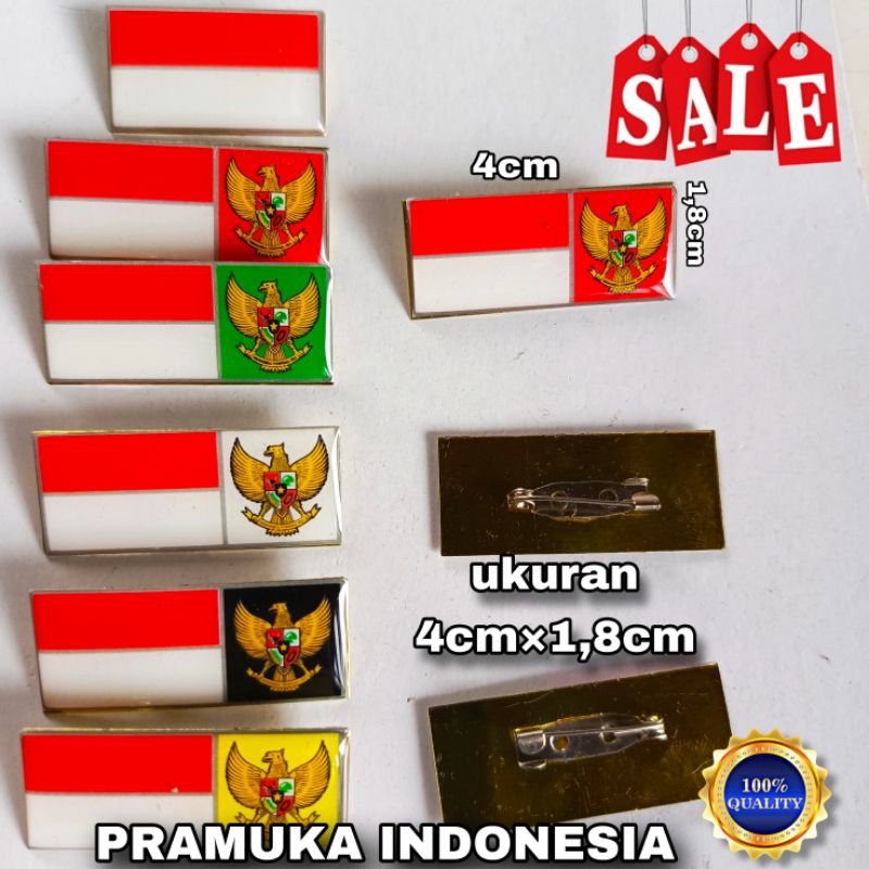 Pin merah putih / peralatan Pramuka / MPG hijau / MPG hitam / MPG putih / MPG kuning / MPG merah