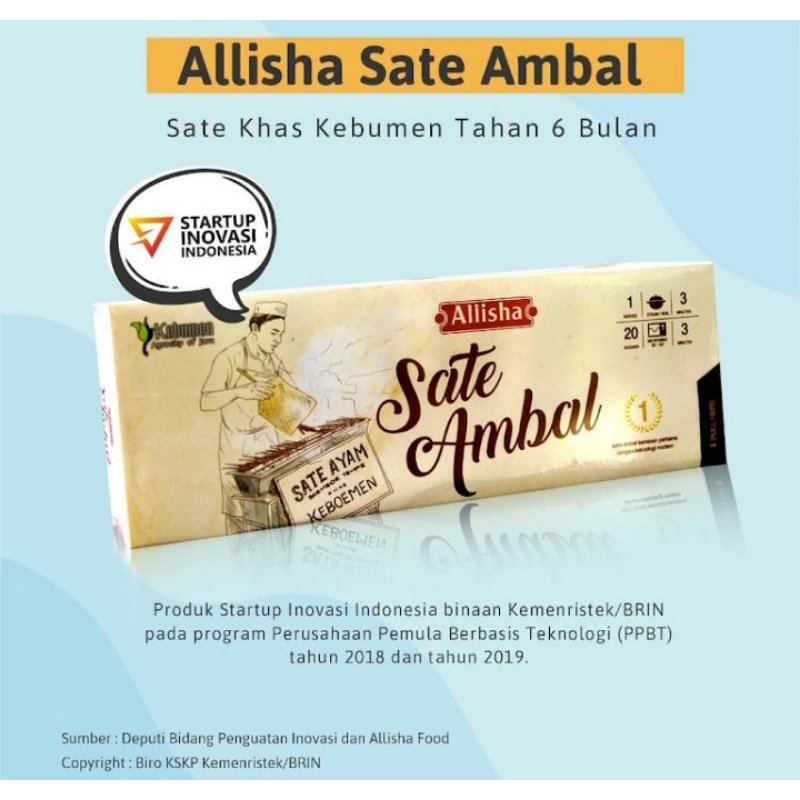 Sate Ayam Kemasan Sate Ambal 20 Tusuk Allisha