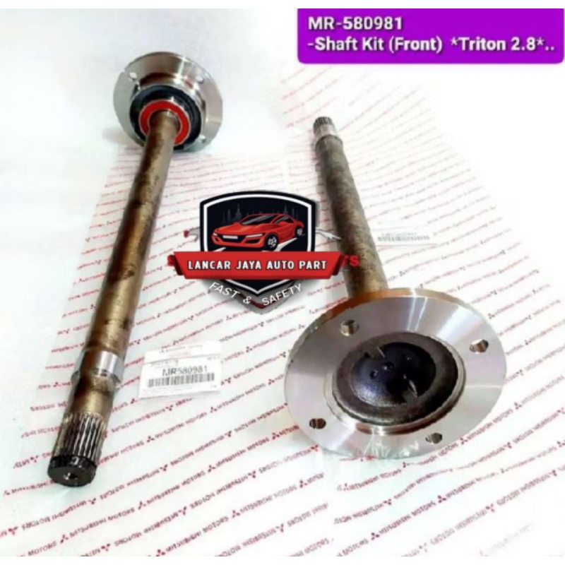 AS RODA DEPAN SHAFT AXLE FRONT MITSUBISHI STRADA TRITON 2.8CC KB7T DOBEL CABIN MR580981 OEM BERGARAN